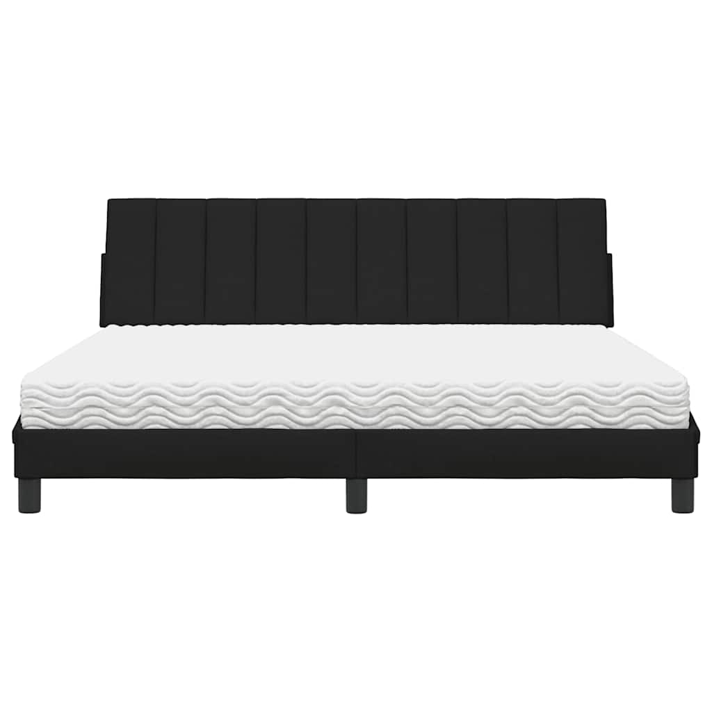 Bed met matras "Hanko" stof zwart 180x200 cm is nu te koop bij PeponiXL, paradijselijk wonen!