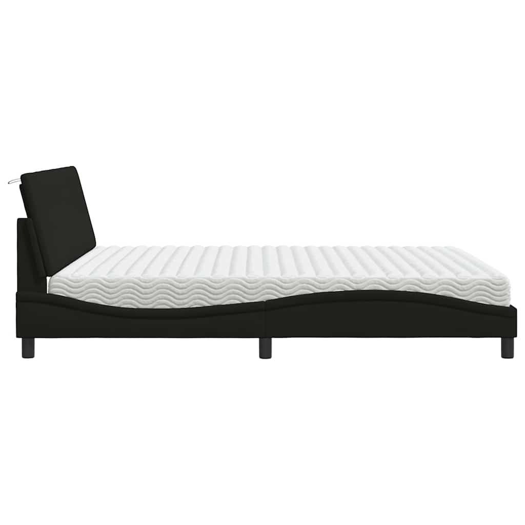 Bed met matras "Hanko" stof zwart 180x200 cm is nu te koop bij PeponiXL, paradijselijk wonen!