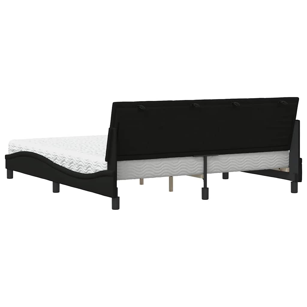 Bed met matras "Hanko" stof zwart 180x200 cm is nu te koop bij PeponiXL, paradijselijk wonen!