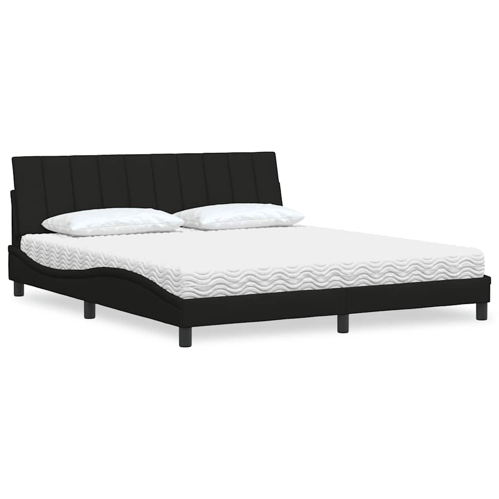 Bed met matras "Hanko" stof zwart 180x200 cm is nu te koop bij PeponiXL, paradijselijk wonen!