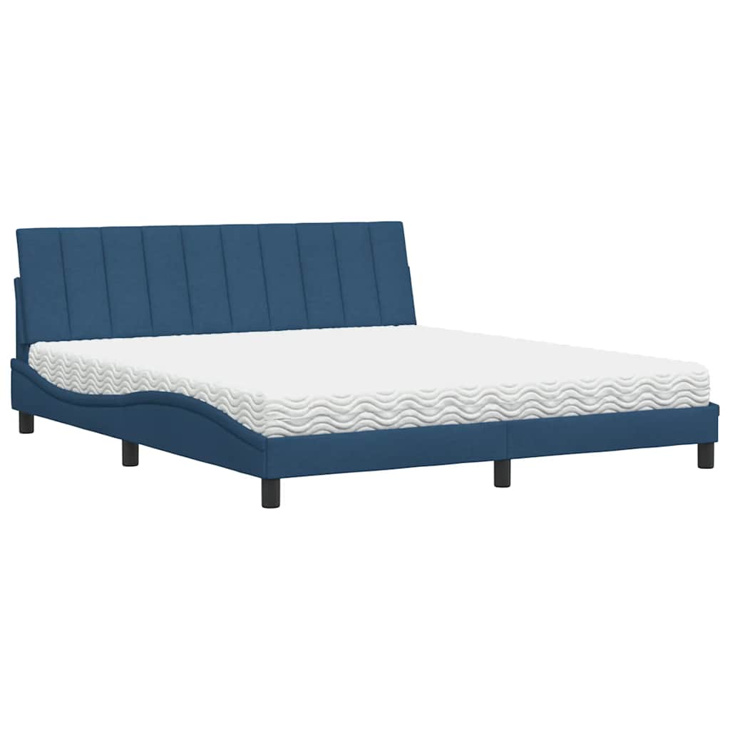Bed met matras "Hanko" stof blauw 180x200 cm is nu te koop bij PeponiXL, paradijselijk wonen!