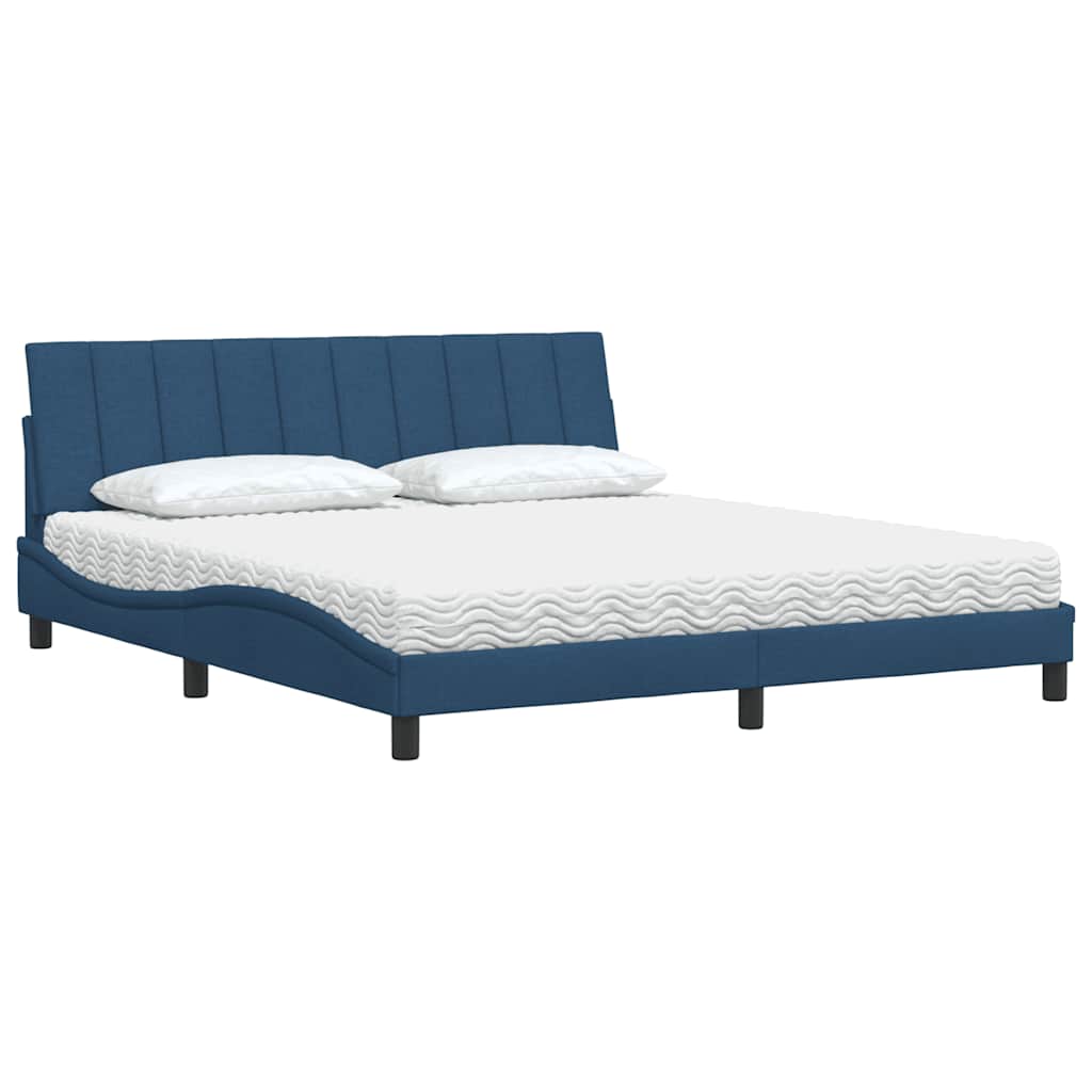 Bed met matras "Hanko" stof blauw 180x200 cm is nu te koop bij PeponiXL, paradijselijk wonen!