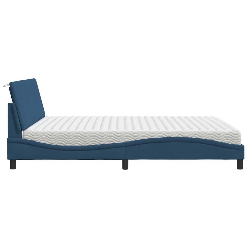Bed met matras "Hanko" stof blauw 180x200 cm is nu te koop bij PeponiXL, paradijselijk wonen!