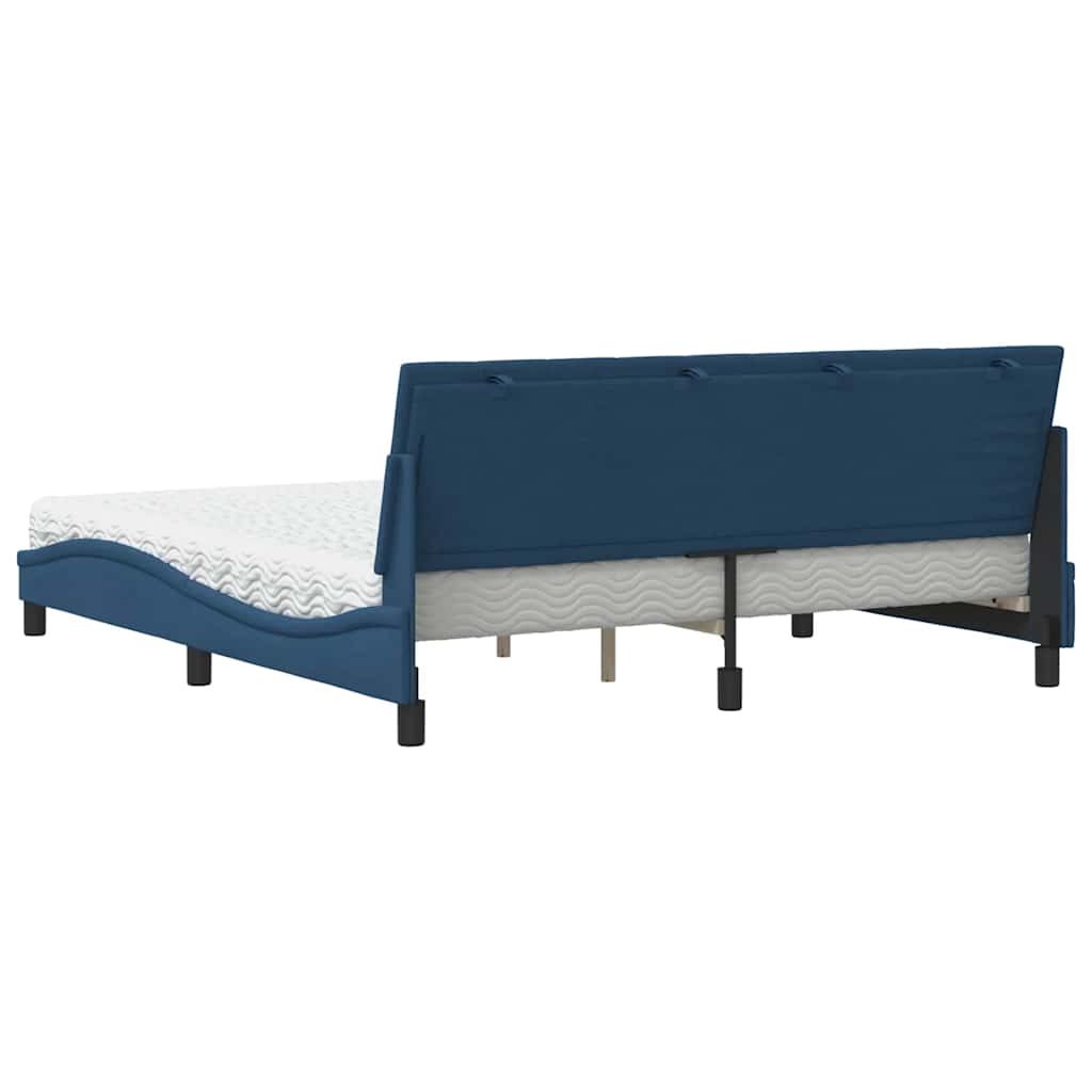 Bed met matras "Hanko" stof blauw 180x200 cm is nu te koop bij PeponiXL, paradijselijk wonen!
