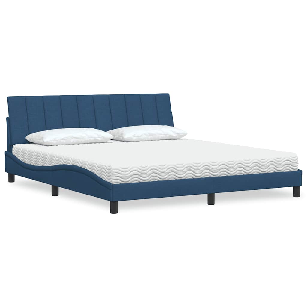Bed met matras "Hanko" stof blauw 180x200 cm is nu te koop bij PeponiXL, paradijselijk wonen!