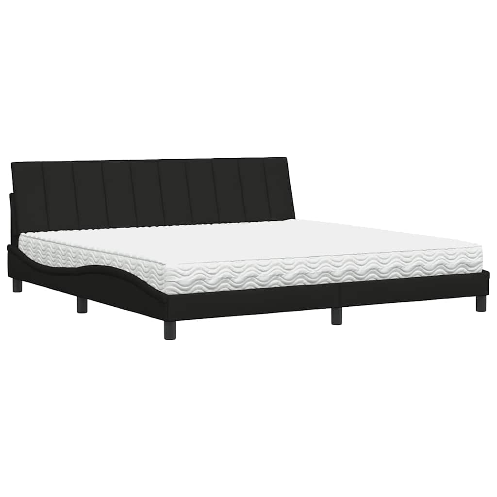 Bed met matras "Hanko" stof zwart 200x200 cm is nu te koop bij PeponiXL, paradijselijk wonen!