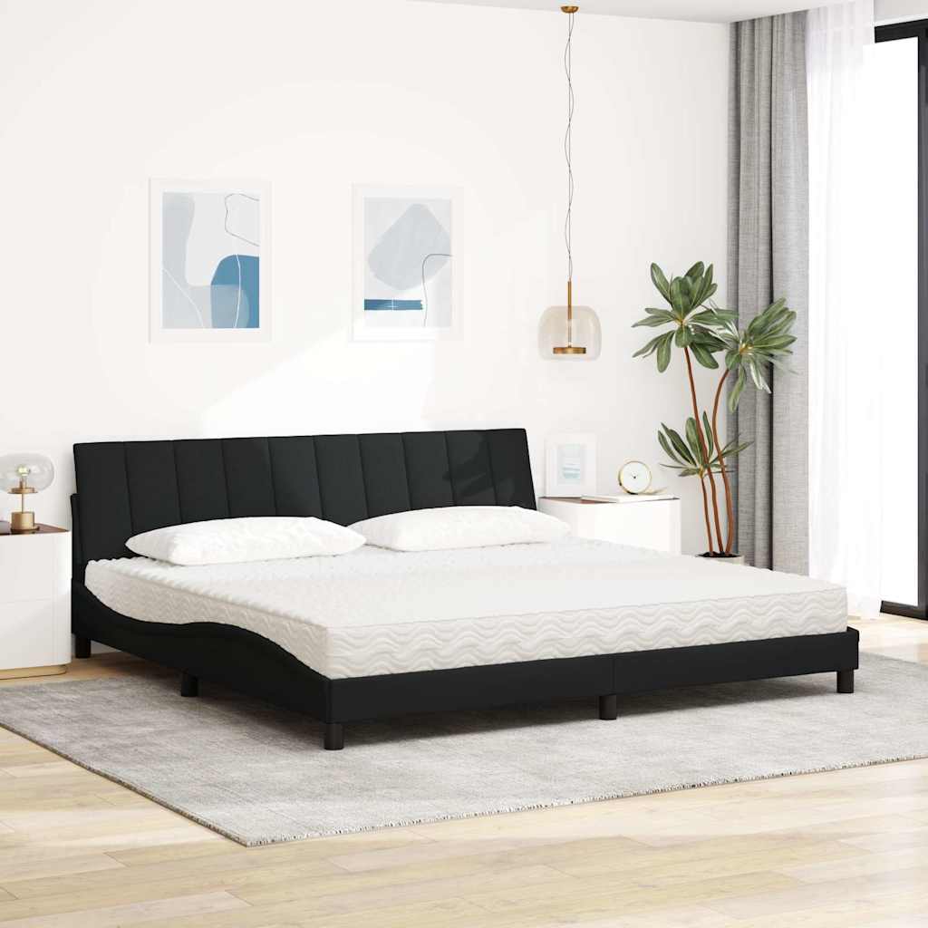 Bed met matras "Hanko" stof zwart 200x200 cm is nu te koop bij PeponiXL, paradijselijk wonen!