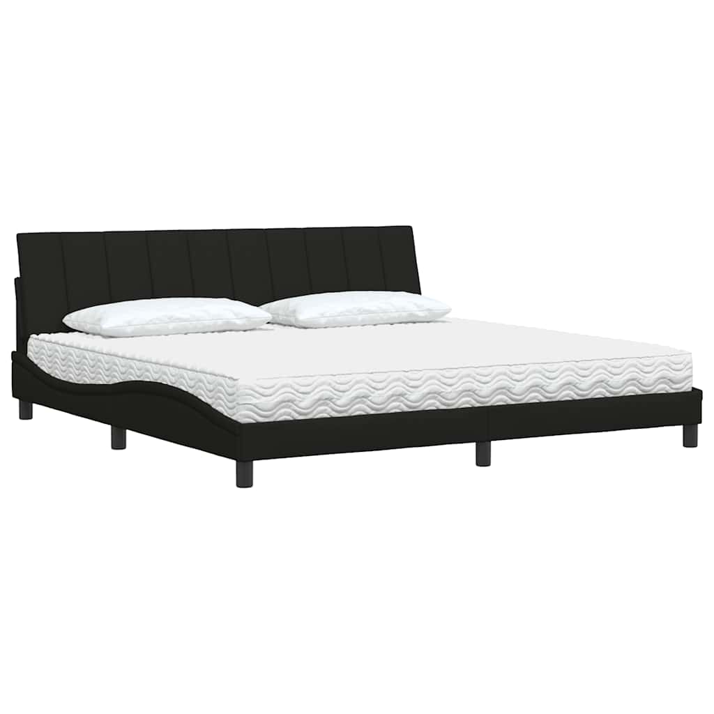 Bed met matras "Hanko" stof zwart 200x200 cm is nu te koop bij PeponiXL, paradijselijk wonen!