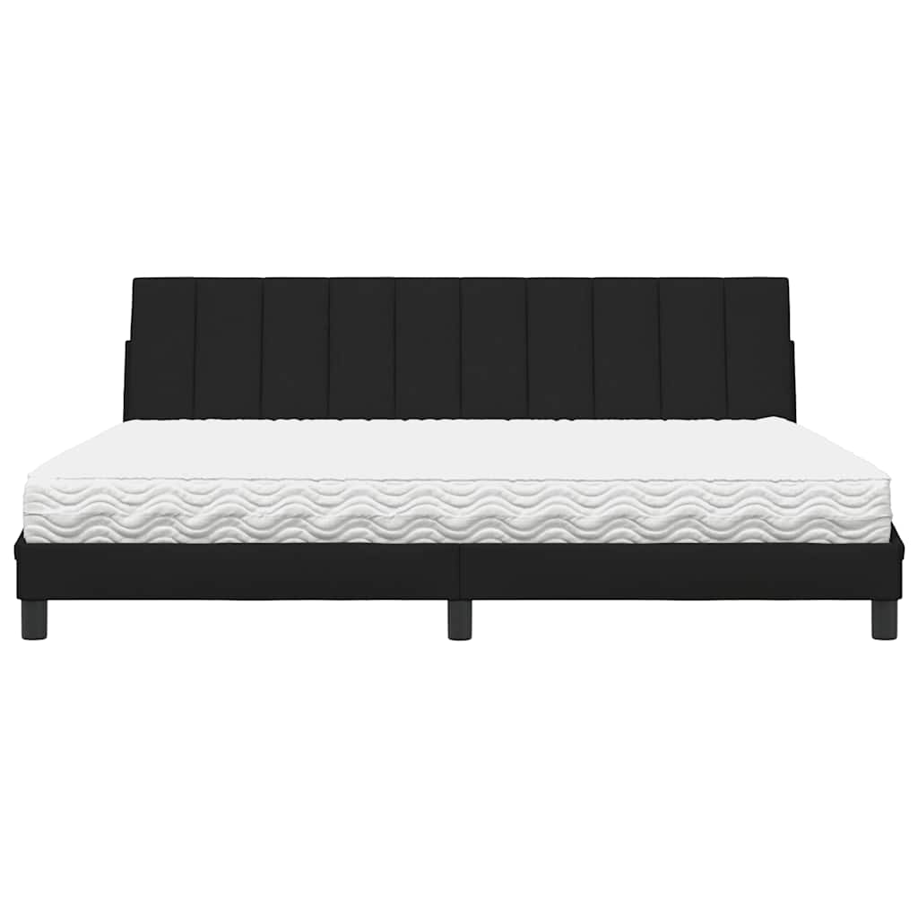 Bed met matras "Hanko" stof zwart 200x200 cm is nu te koop bij PeponiXL, paradijselijk wonen!