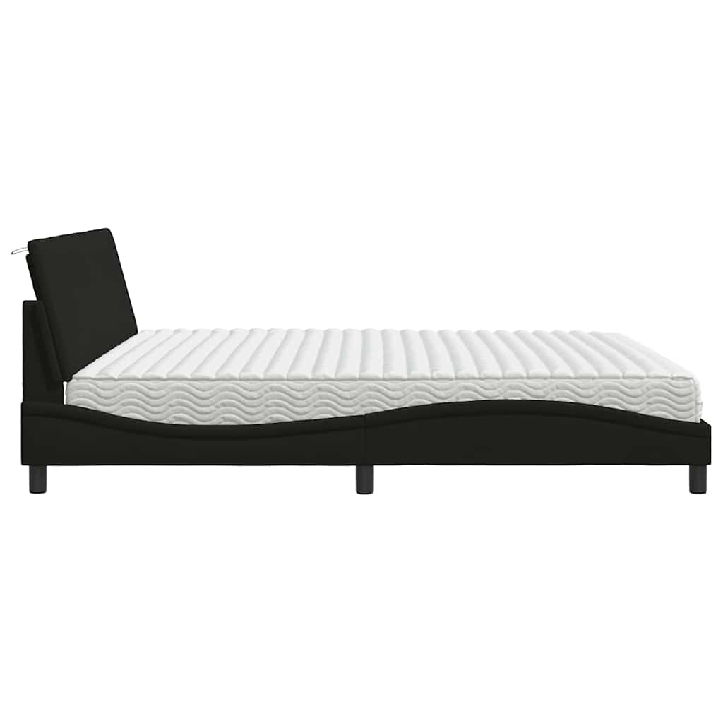 Bed met matras "Hanko" stof zwart 200x200 cm is nu te koop bij PeponiXL, paradijselijk wonen!