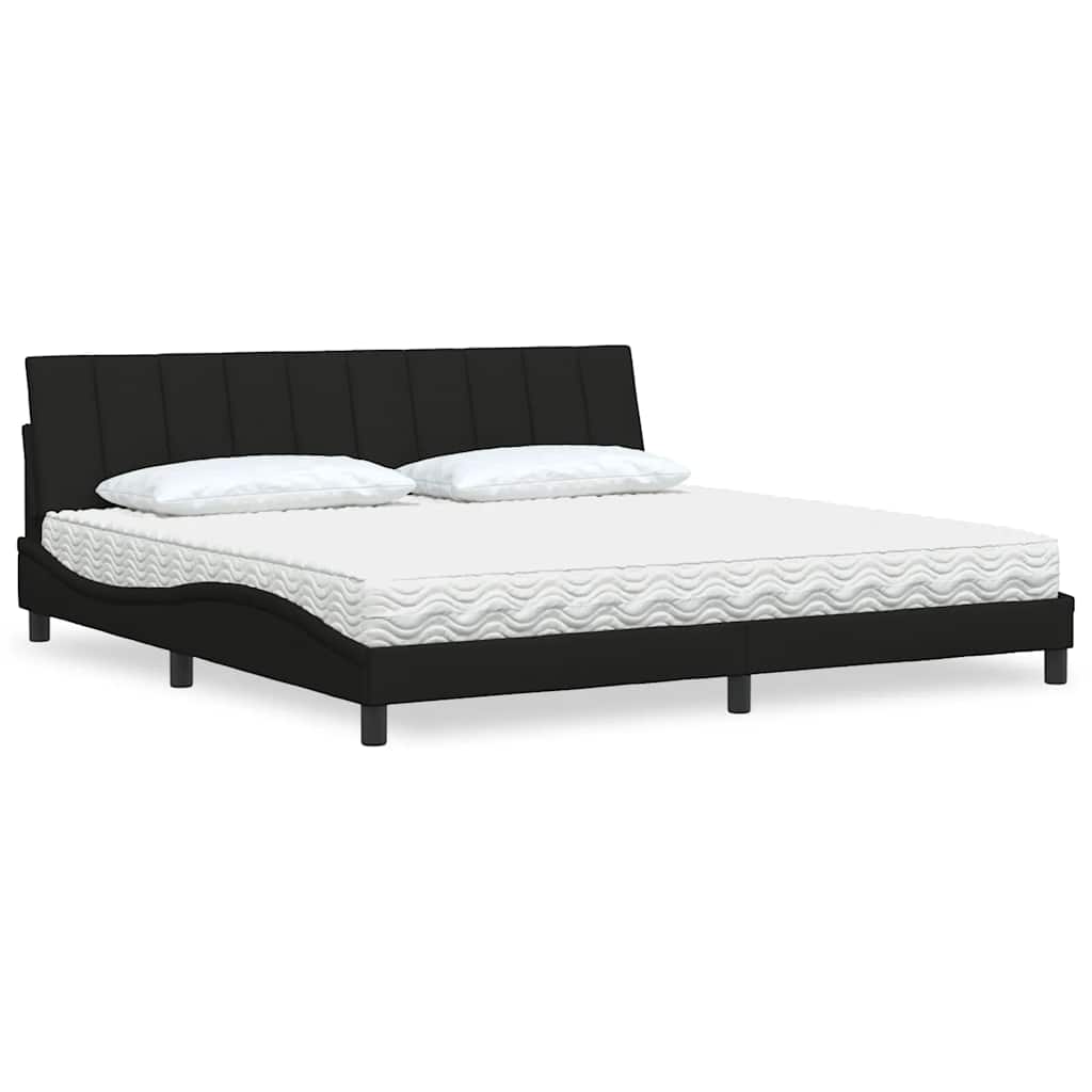 Bed met matras "Hanko" stof zwart 200x200 cm is nu te koop bij PeponiXL, paradijselijk wonen!