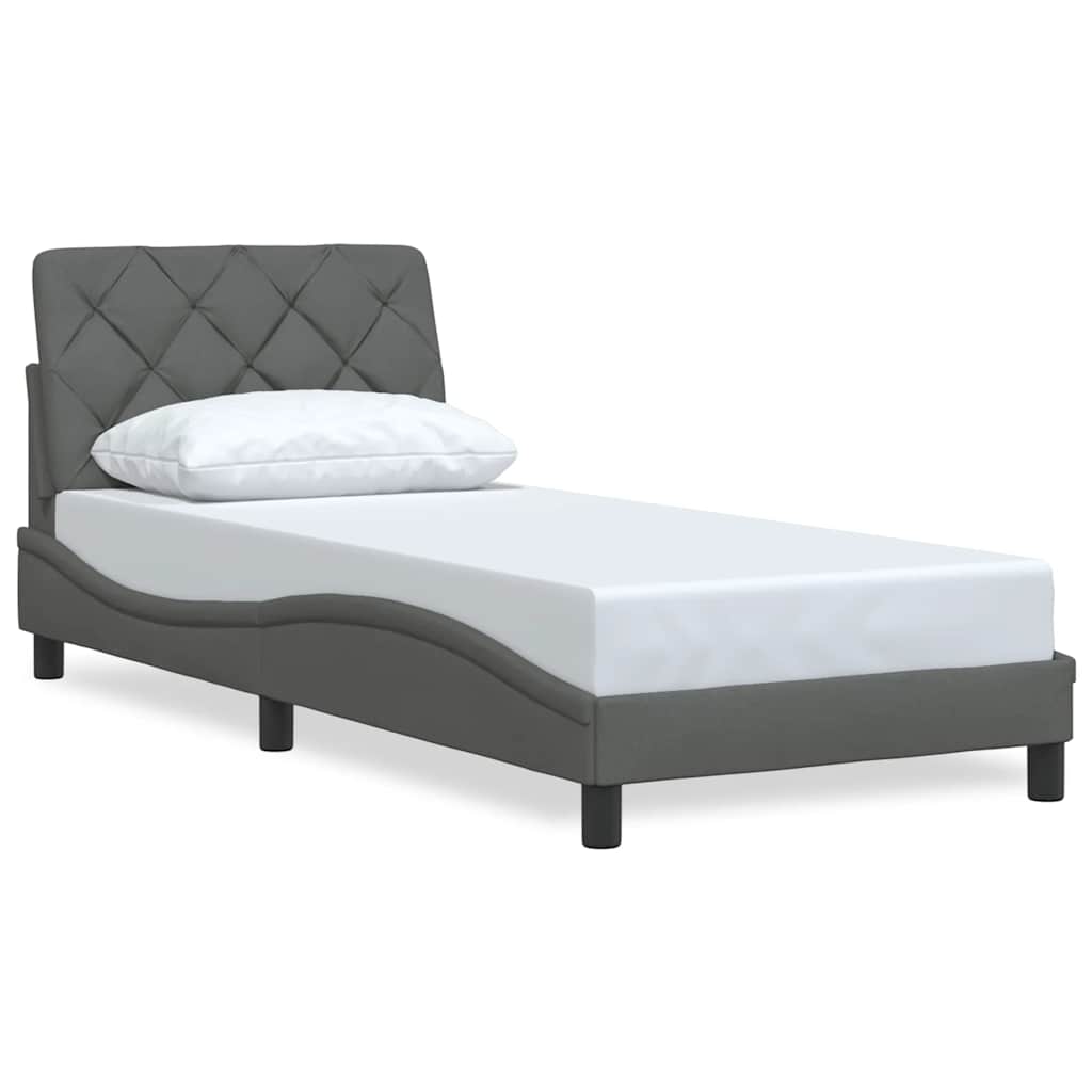 Bedframe zonder matras 80x200 cm stof donkergrijs is nu te koop bij PeponiXL, paradijselijk wonen!