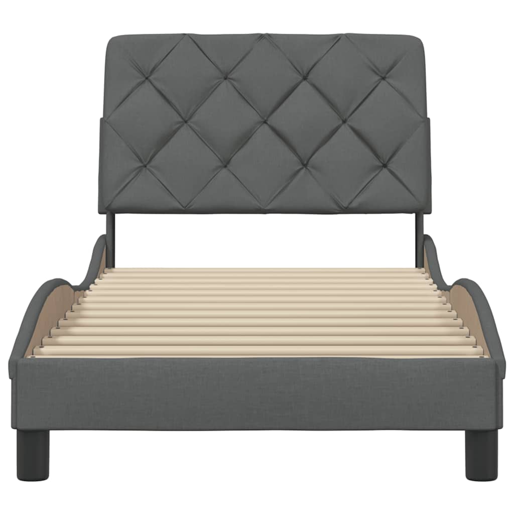 Bedframe zonder matras 80x200 cm stof donkergrijs is nu te koop bij PeponiXL, paradijselijk wonen!