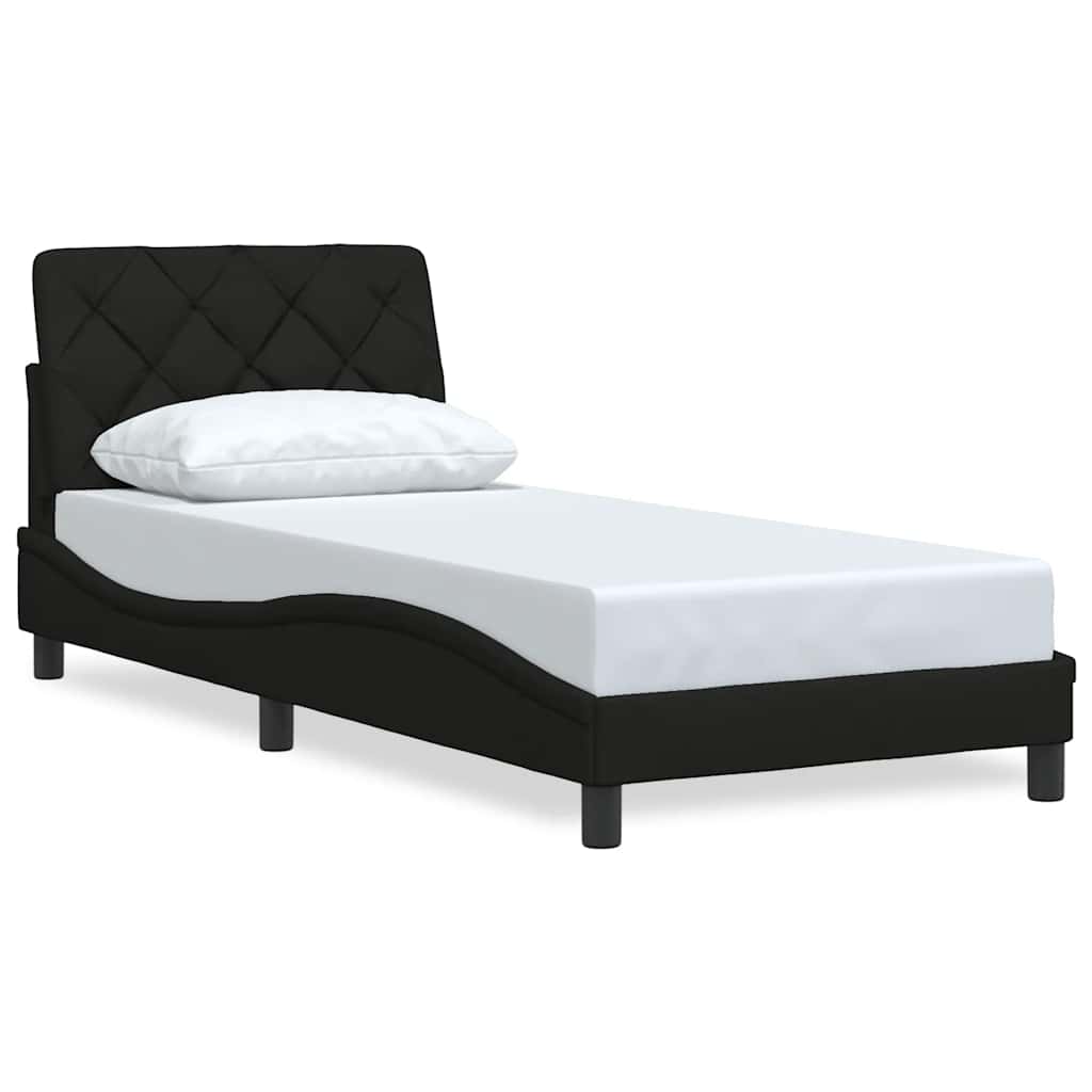Bedframe zonder matras 80x200 cm stof zwart is nu te koop bij PeponiXL, paradijselijk wonen!