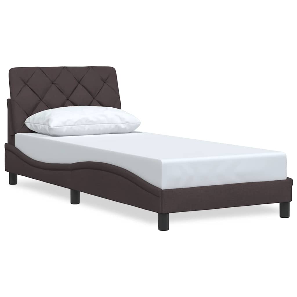 Bedframe zonder matras 80x200 cm stof donkerbruin is nu te koop bij PeponiXL, paradijselijk wonen!