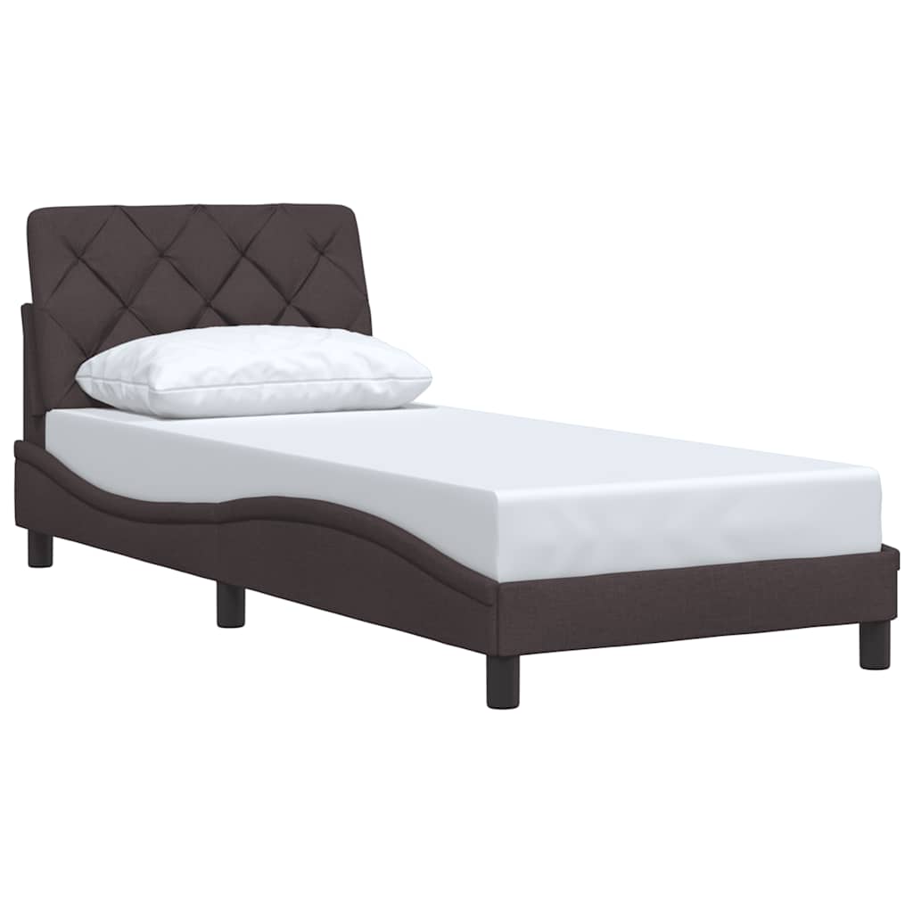 Bedframe zonder matras 80x200 cm stof donkerbruin is nu te koop bij PeponiXL, paradijselijk wonen!