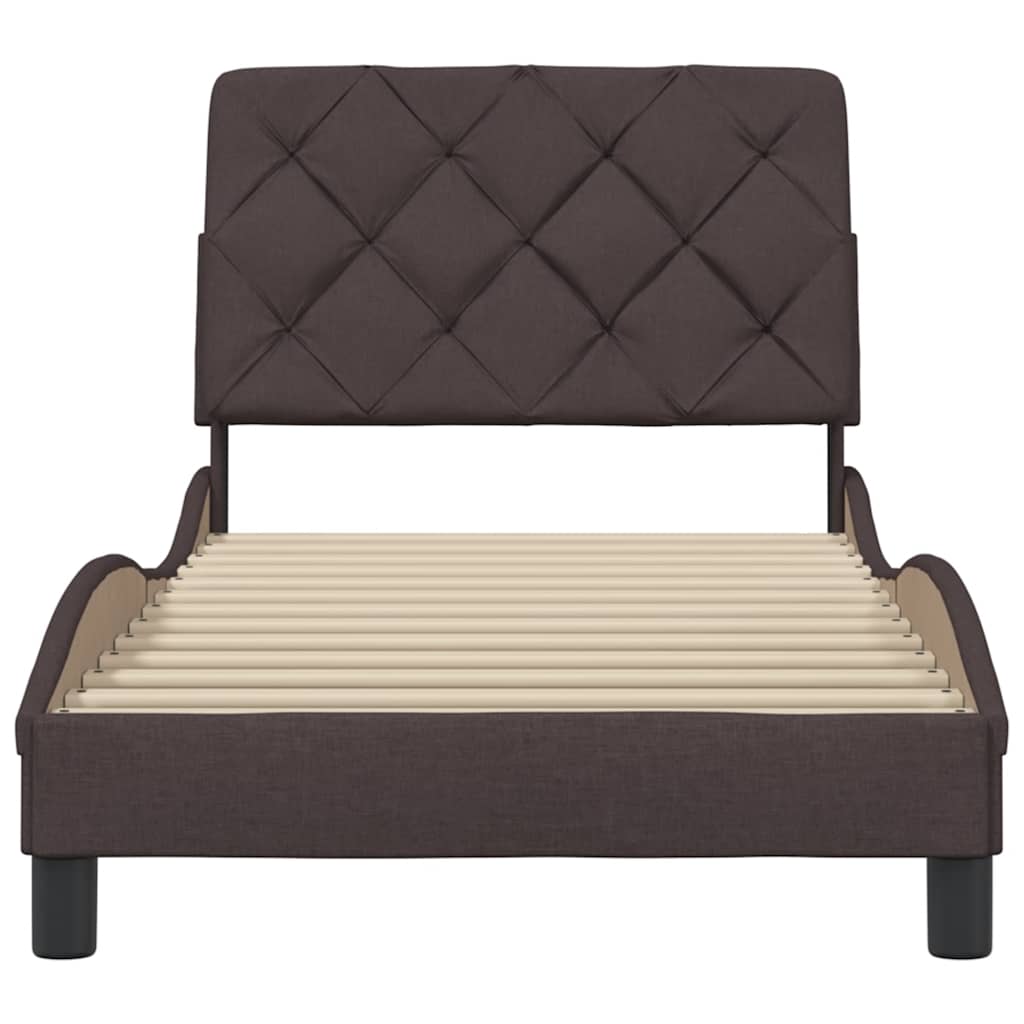 Bedframe zonder matras 80x200 cm stof donkerbruin is nu te koop bij PeponiXL, paradijselijk wonen!