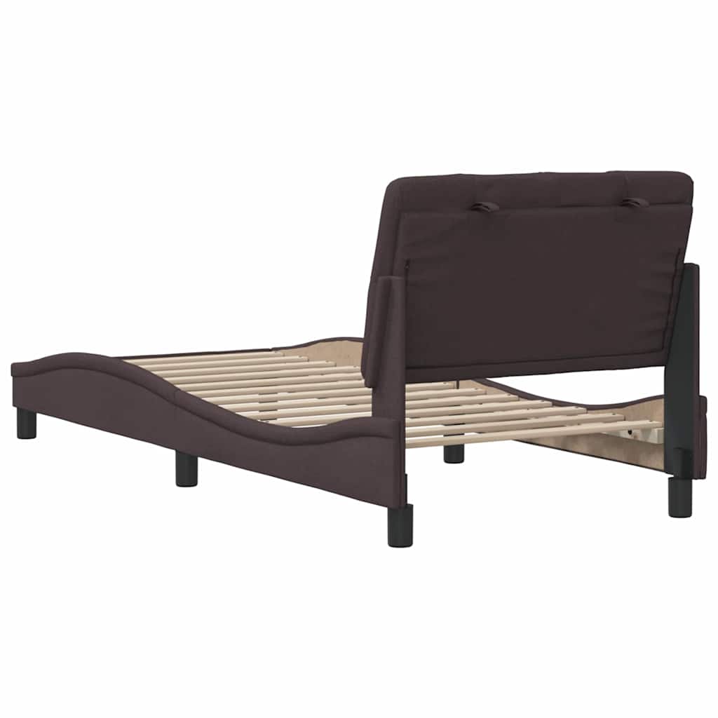 Bedframe zonder matras 80x200 cm stof donkerbruin is nu te koop bij PeponiXL, paradijselijk wonen!