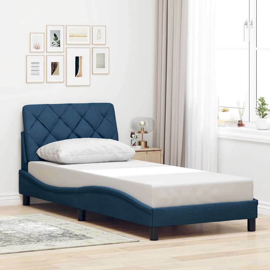 Bedframe zonder matras 80x200 cm stof blauw is nu te koop bij PeponiXL, paradijselijk wonen!