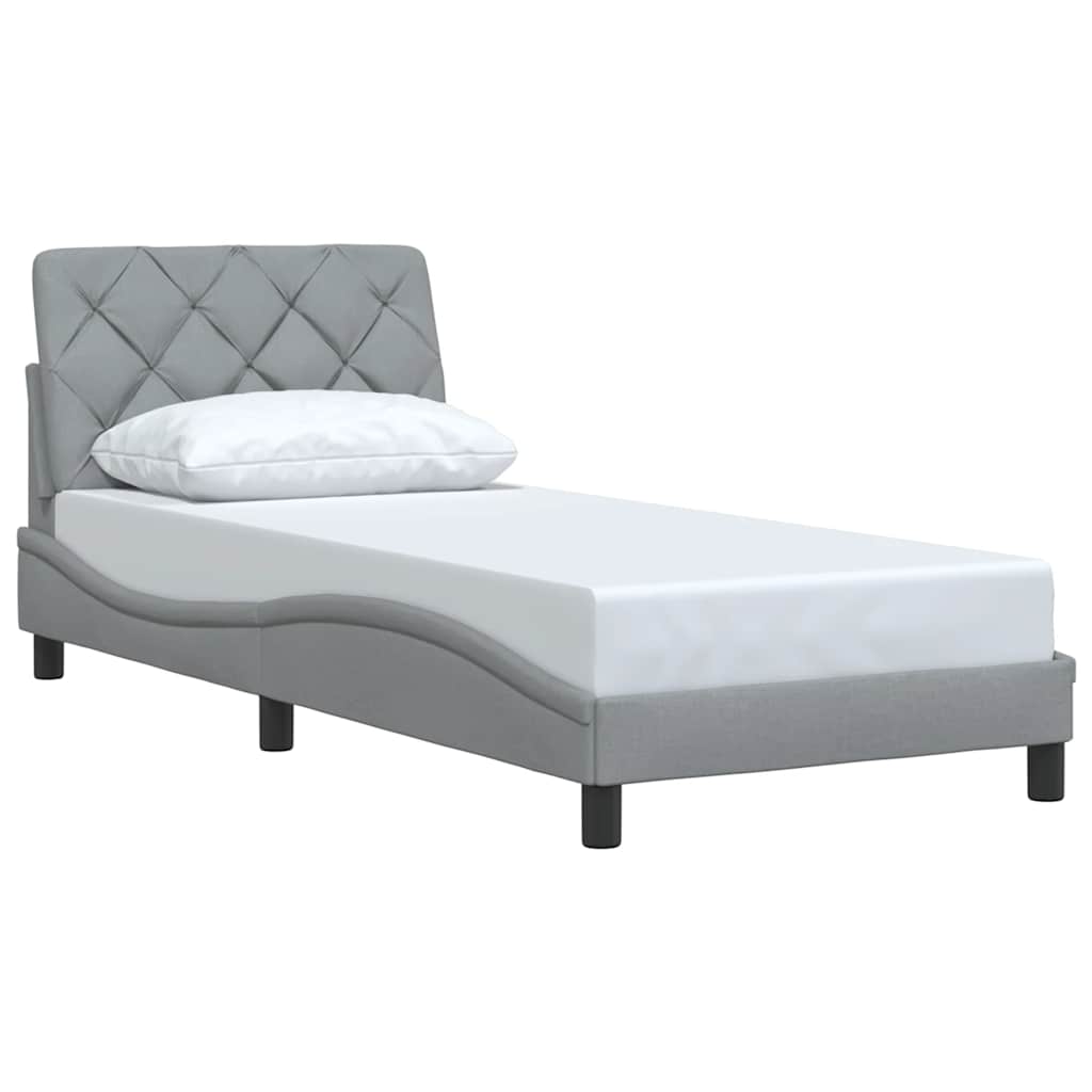 Bedframe zonder matras 90x190 cm stof lichtgrijs is nu te koop bij PeponiXL, paradijselijk wonen!