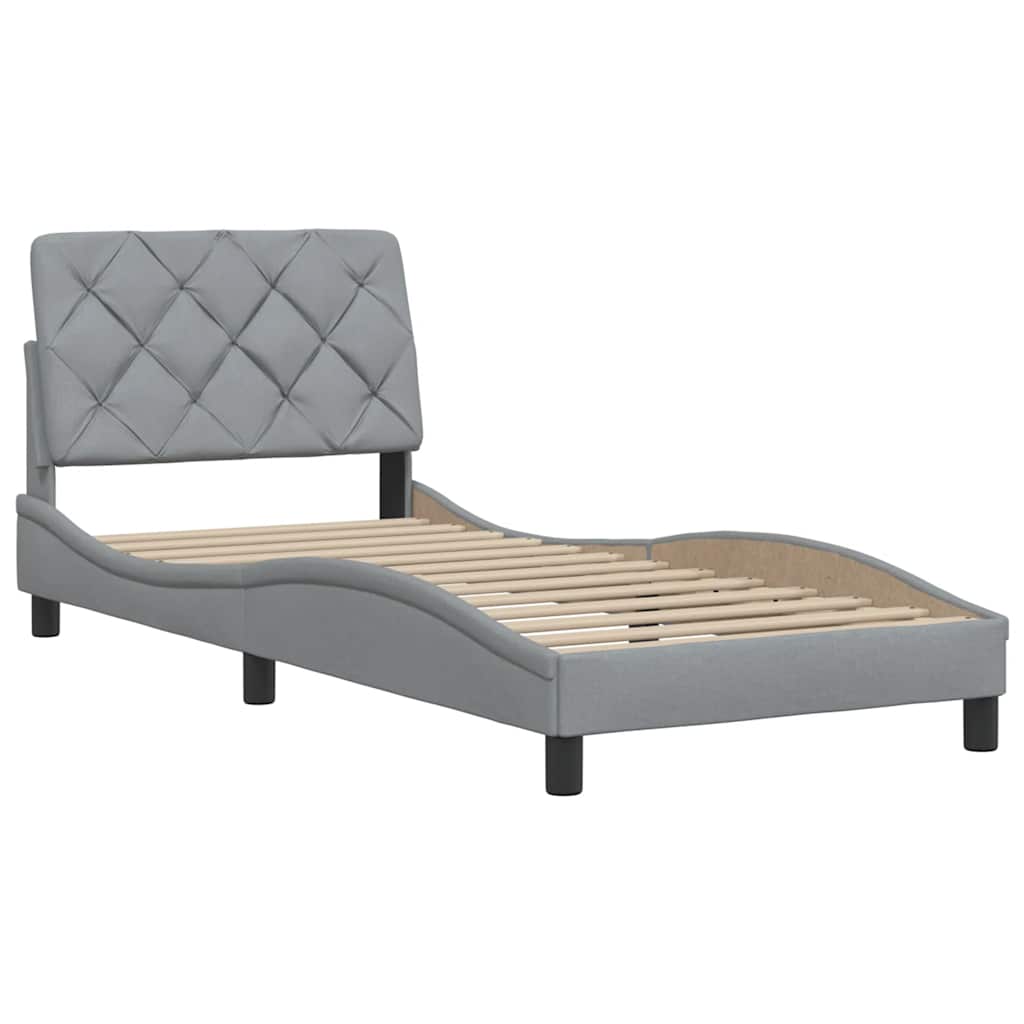Bedframe zonder matras 90x190 cm stof lichtgrijs is nu te koop bij PeponiXL, paradijselijk wonen!