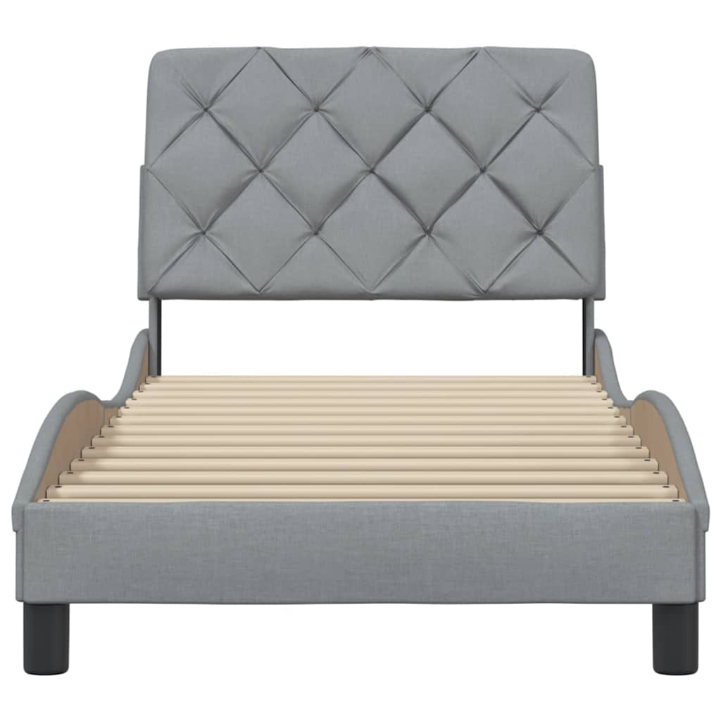 Bedframe zonder matras 90x190 cm stof lichtgrijs is nu te koop bij PeponiXL, paradijselijk wonen!