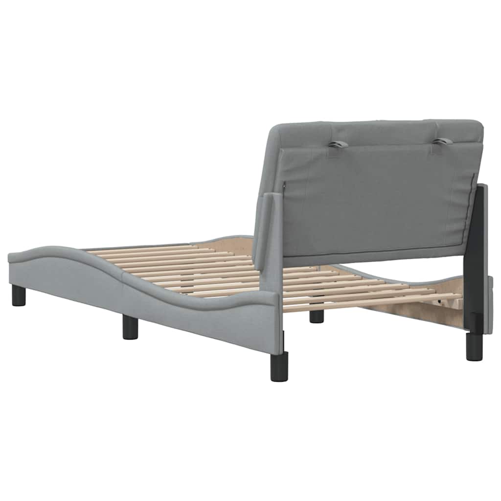 Bedframe zonder matras 90x190 cm stof lichtgrijs is nu te koop bij PeponiXL, paradijselijk wonen!