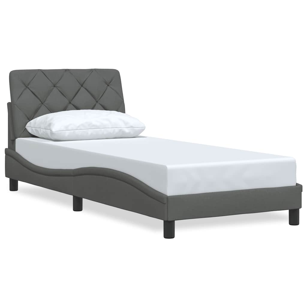 Bedframe zonder matras 90x190 cm stof donkergrijs is nu te koop bij PeponiXL, paradijselijk wonen!
