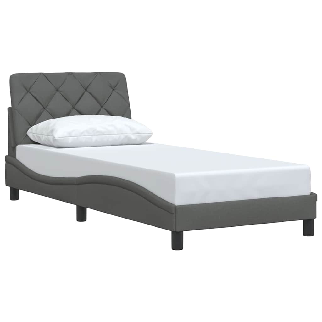 Bedframe zonder matras 90x190 cm stof donkergrijs is nu te koop bij PeponiXL, paradijselijk wonen!
