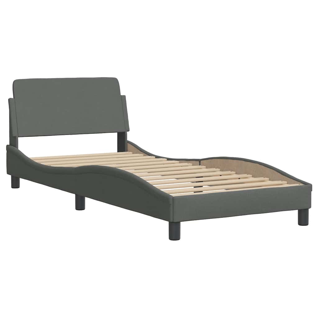 Bedframe zonder matras 90x190 cm stof donkergrijs is nu te koop bij PeponiXL, paradijselijk wonen!