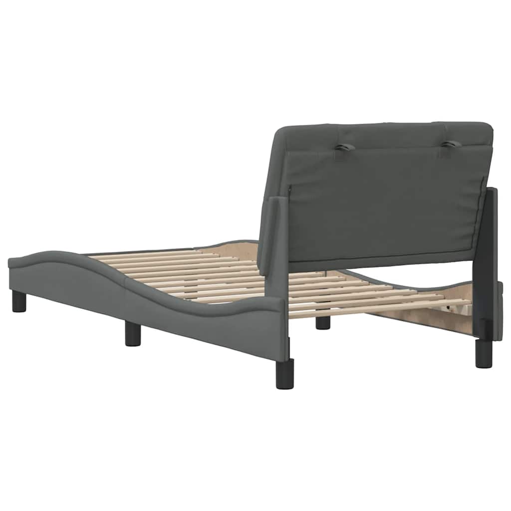Bedframe zonder matras 90x190 cm stof donkergrijs is nu te koop bij PeponiXL, paradijselijk wonen!