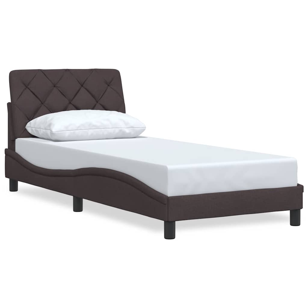 Bedframe zonder matras 90x190 cm stof donkerbruin is nu te koop bij PeponiXL, paradijselijk wonen!