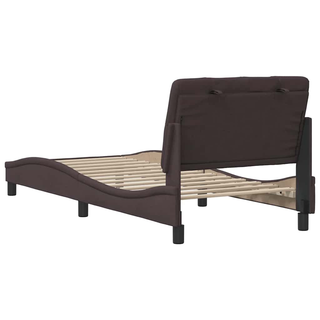 Bedframe zonder matras 90x190 cm stof donkerbruin is nu te koop bij PeponiXL, paradijselijk wonen!
