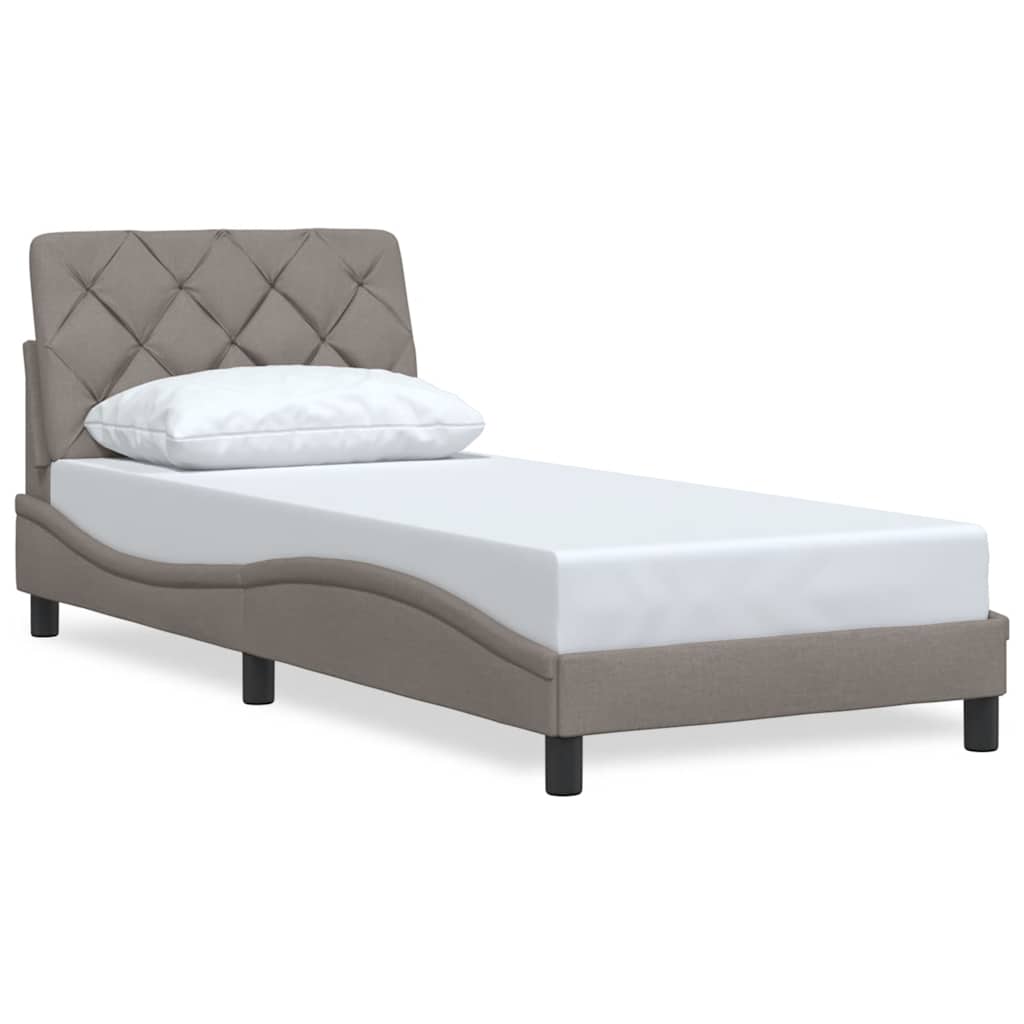 Bedframe zonder matras 90x190 cm stof taupe is nu te koop bij PeponiXL, paradijselijk wonen!