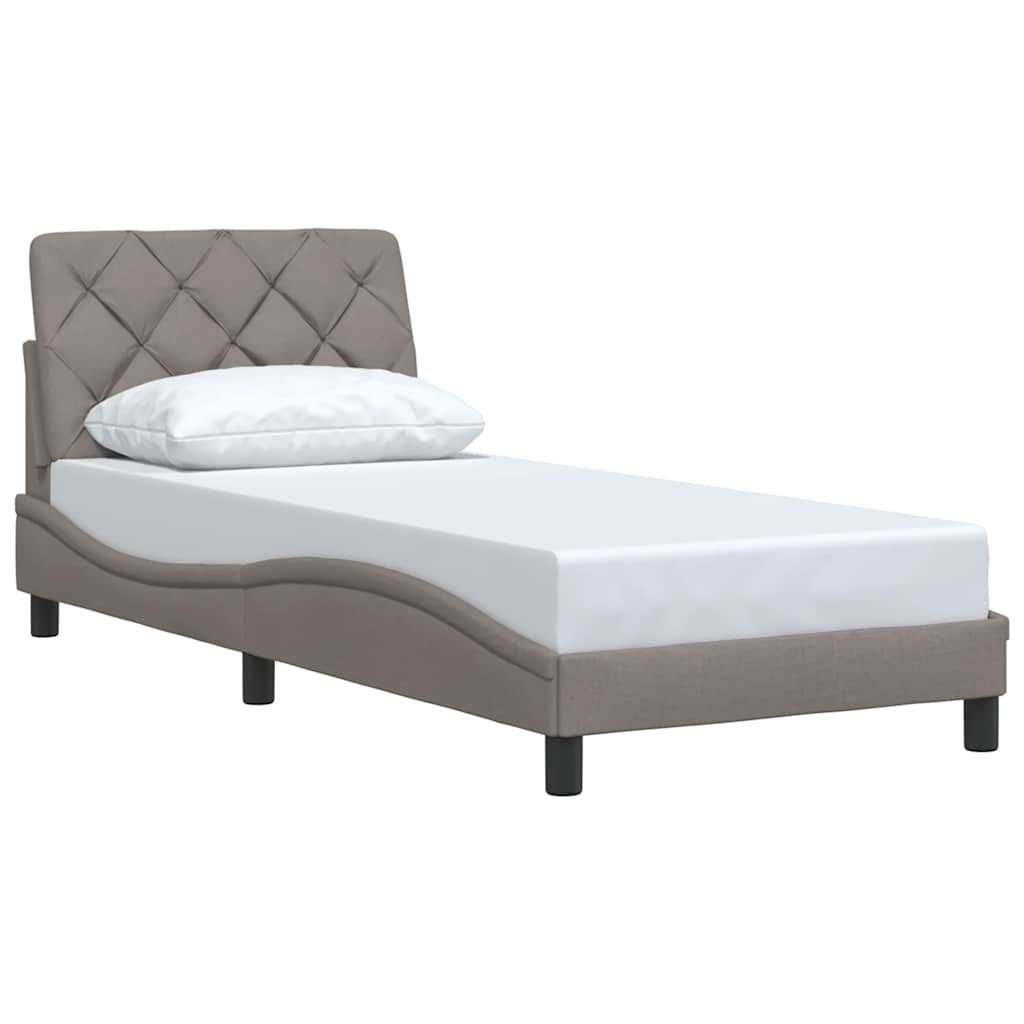 Bedframe zonder matras 90x190 cm stof taupe is nu te koop bij PeponiXL, paradijselijk wonen!