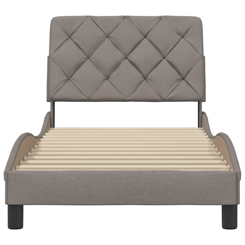 Bedframe zonder matras 90x190 cm stof taupe is nu te koop bij PeponiXL, paradijselijk wonen!