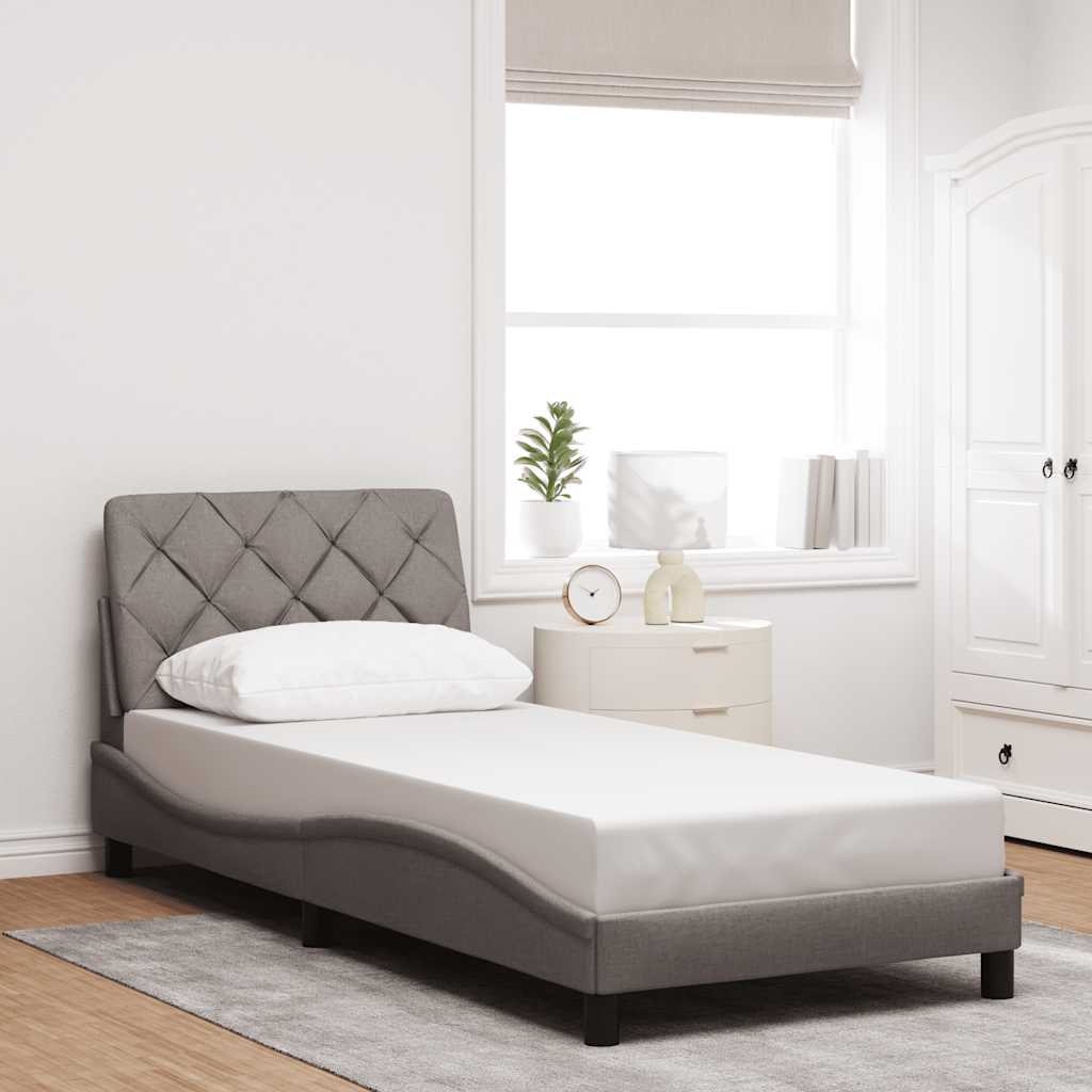 Bedframe zonder matras 90x190 cm stof taupe is nu te koop bij PeponiXL, paradijselijk wonen!
