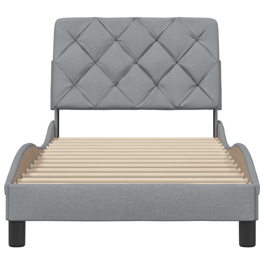 Bedframe zonder matras 90x200 cm stof lichtgrijs is nu te koop bij PeponiXL, paradijselijk wonen!