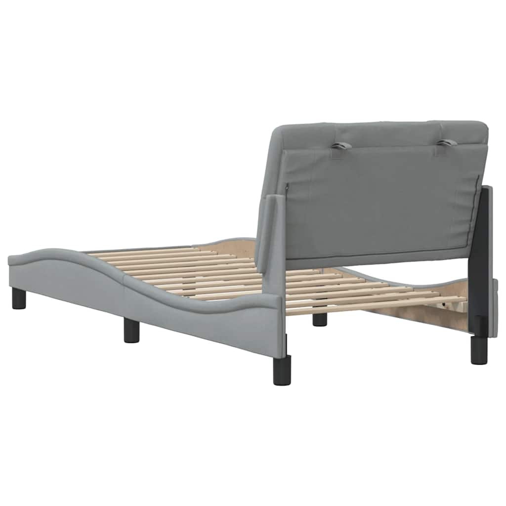 Bedframe zonder matras 90x200 cm stof lichtgrijs is nu te koop bij PeponiXL, paradijselijk wonen!