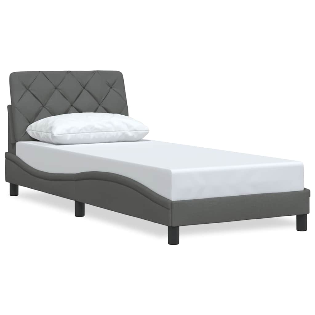 Bedframe zonder matras 90x200 cm stof donkergrijs is nu te koop bij PeponiXL, paradijselijk wonen!