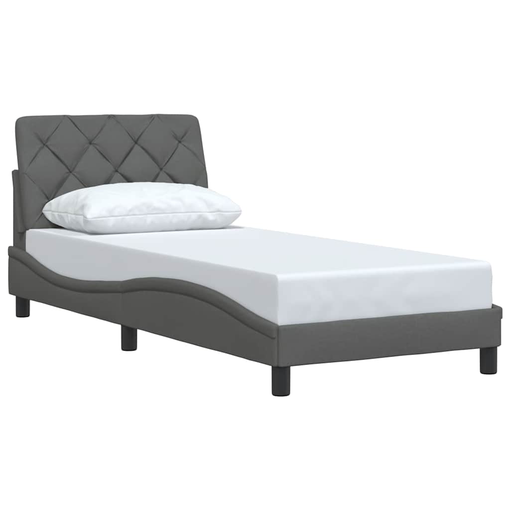 Bedframe zonder matras 90x200 cm stof donkergrijs is nu te koop bij PeponiXL, paradijselijk wonen!