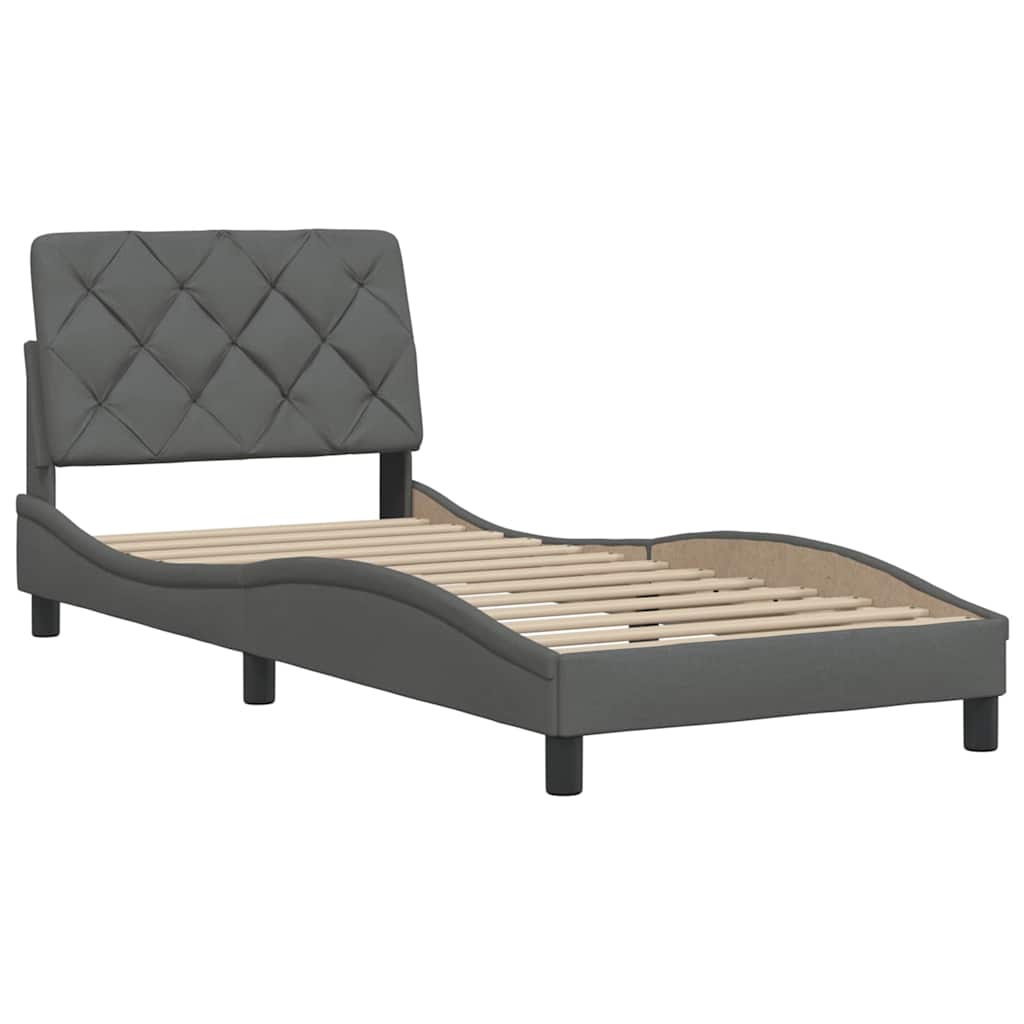 Bedframe zonder matras 90x200 cm stof donkergrijs is nu te koop bij PeponiXL, paradijselijk wonen!