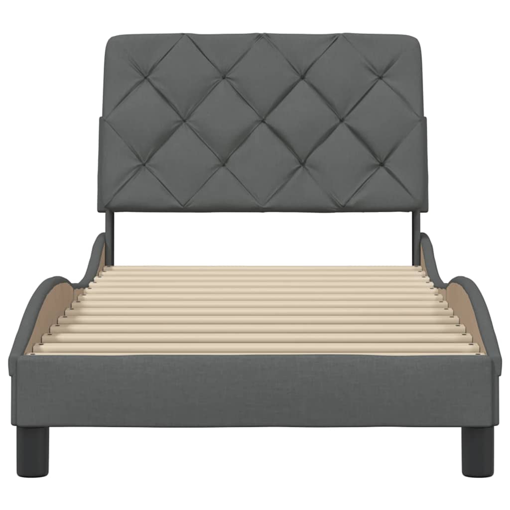 Bedframe zonder matras 90x200 cm stof donkergrijs is nu te koop bij PeponiXL, paradijselijk wonen!