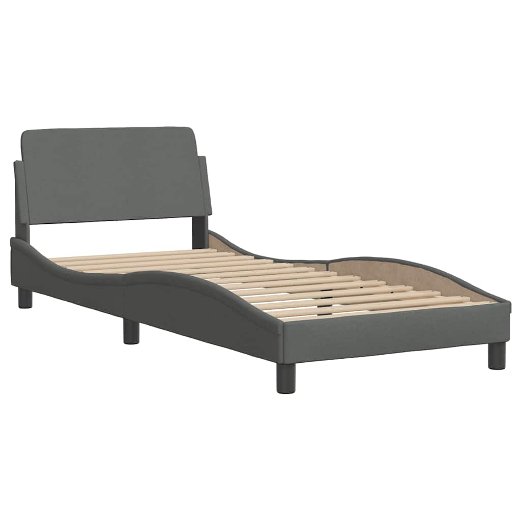 Bedframe zonder matras 90x200 cm stof donkergrijs is nu te koop bij PeponiXL, paradijselijk wonen!