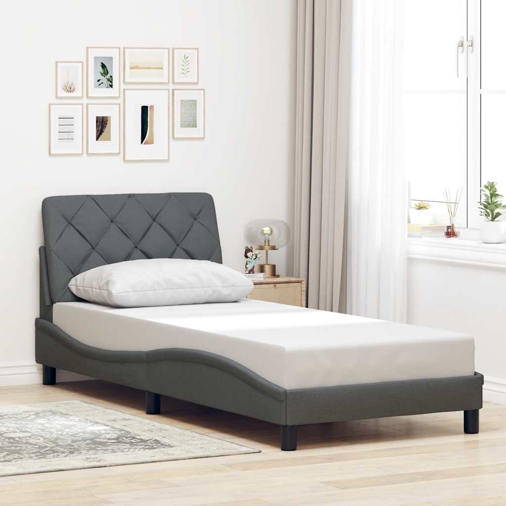 Bedframe zonder matras 90x200 cm stof donkergrijs is nu te koop bij PeponiXL, paradijselijk wonen!