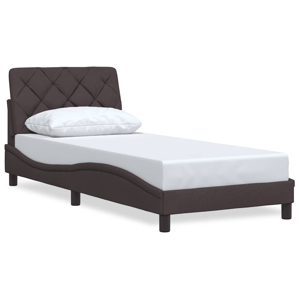 Bedframe zonder matras 90x200 cm stof donkerbruin is nu te koop bij PeponiXL, paradijselijk wonen!