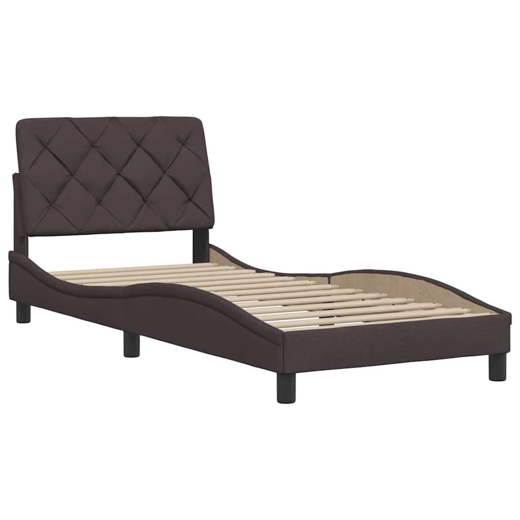 Bedframe zonder matras 90x200 cm stof donkerbruin is nu te koop bij PeponiXL, paradijselijk wonen!