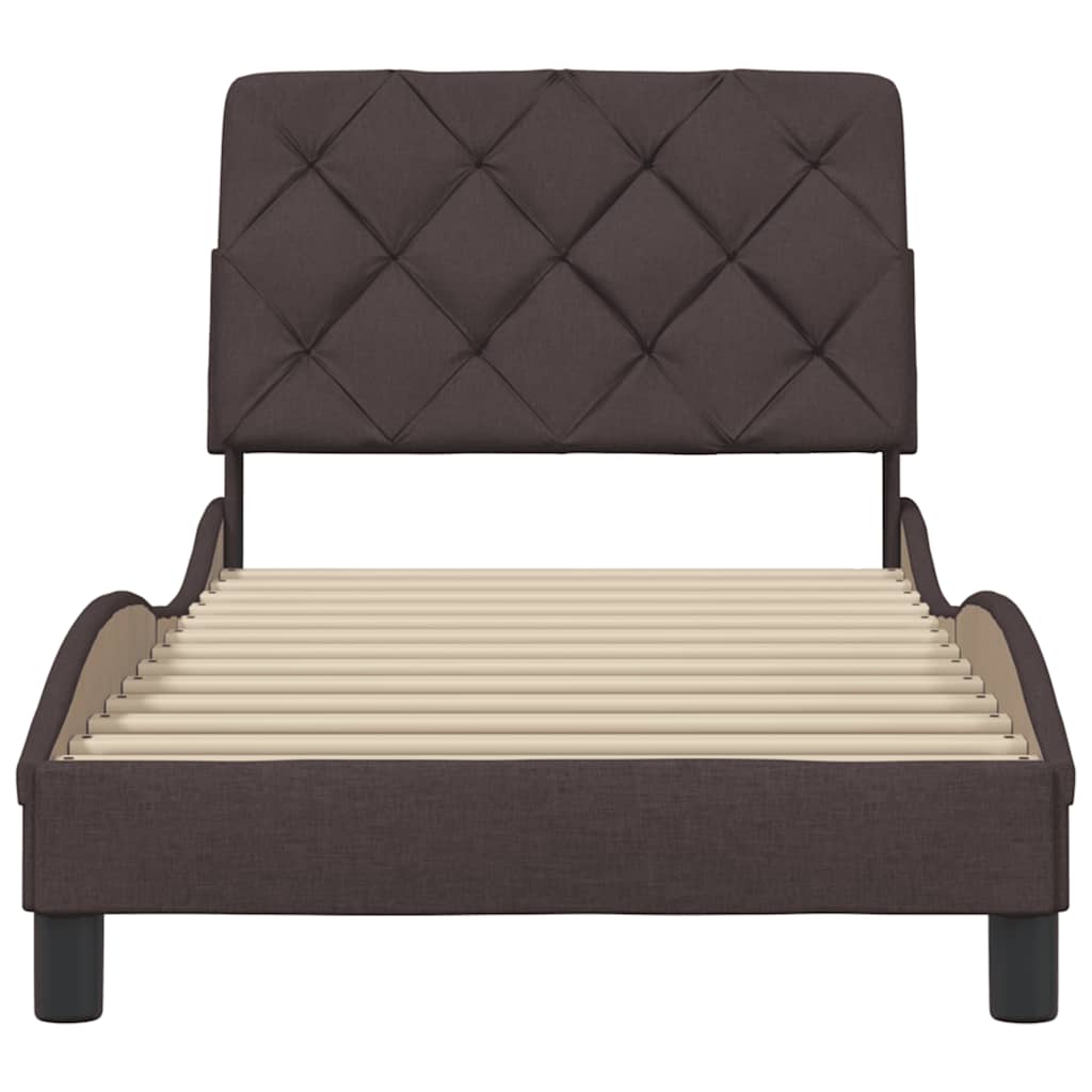 Bedframe zonder matras 90x200 cm stof donkerbruin is nu te koop bij PeponiXL, paradijselijk wonen!