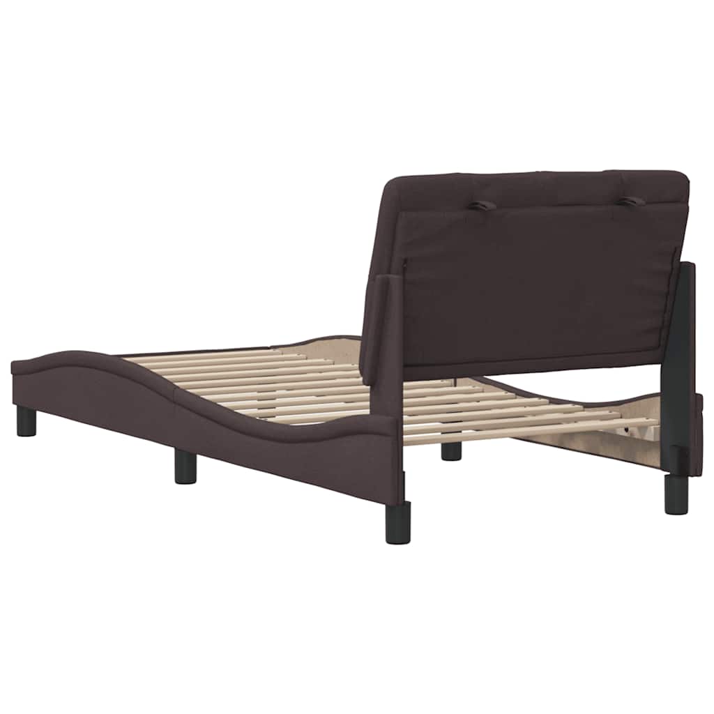 Bedframe zonder matras 90x200 cm stof donkerbruin is nu te koop bij PeponiXL, paradijselijk wonen!