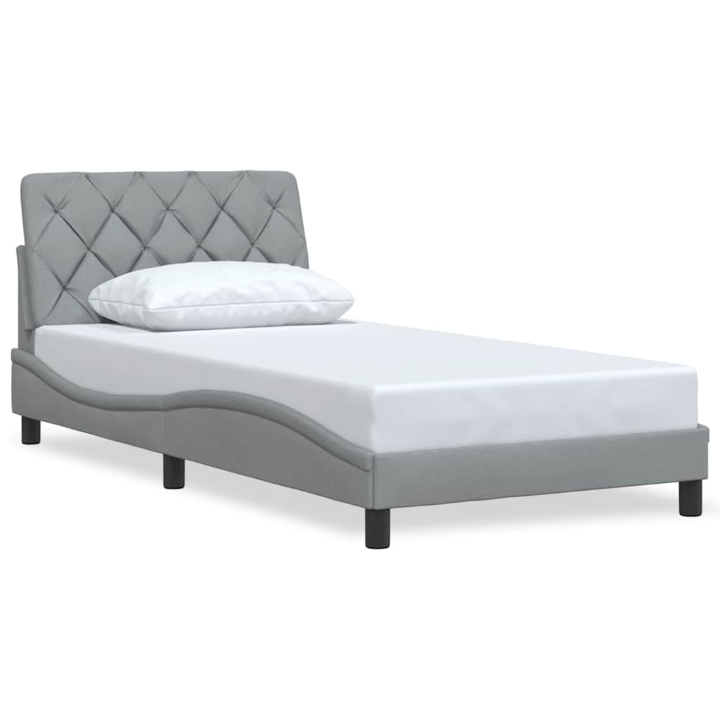 Bedframe zonder matras 100x200 cm stof lichtgrijs is nu te koop bij PeponiXL, paradijselijk wonen!